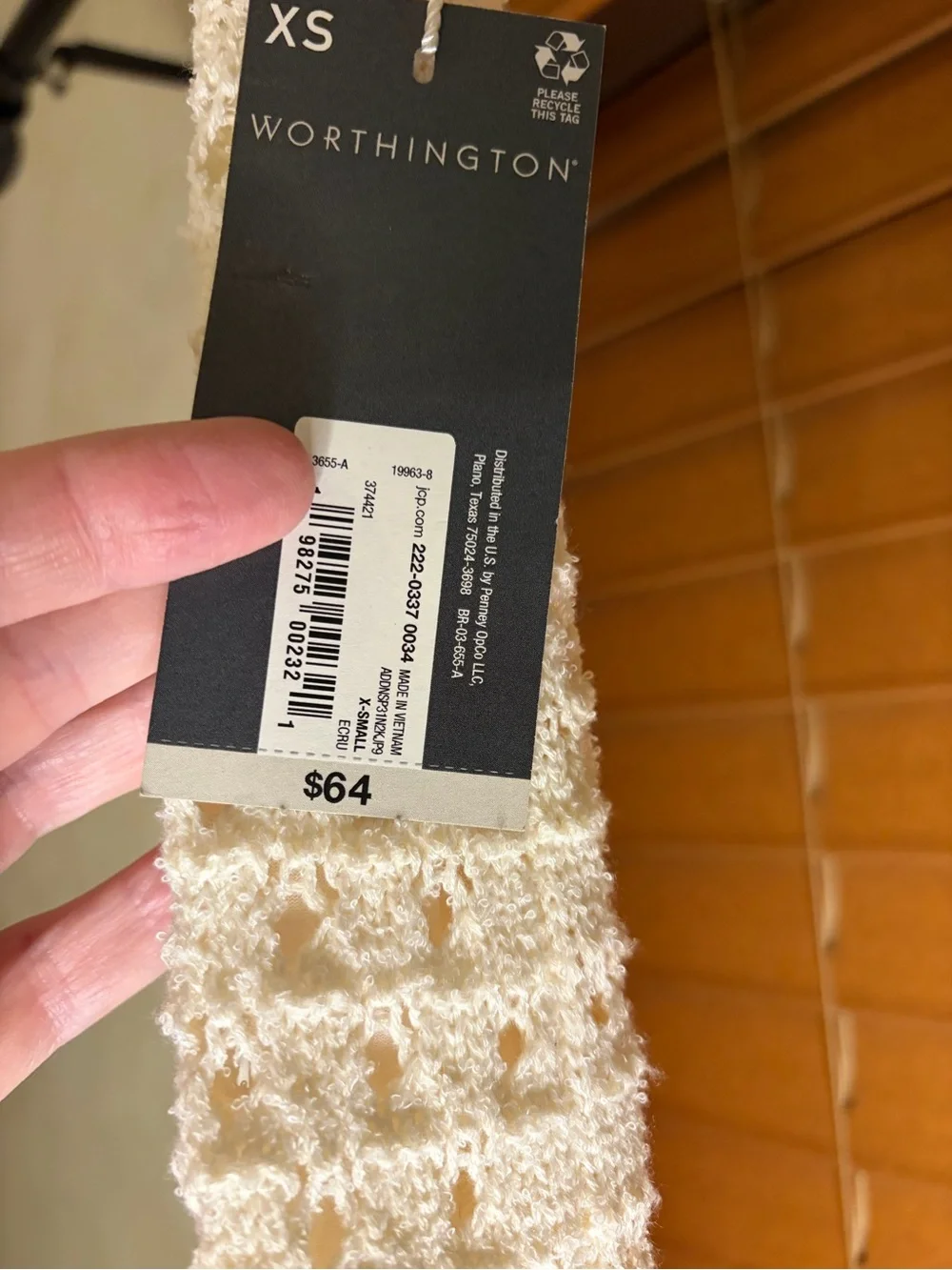 Worthington Cream Crochet Panel Curtain - Openwork Texture